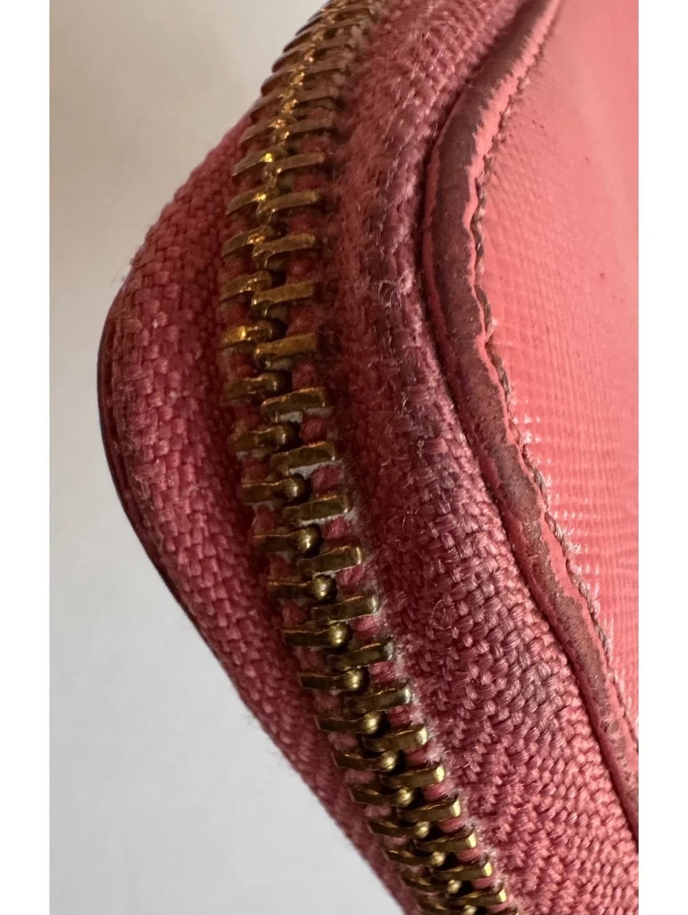 Tory Burch T80 Pink Saffiano Leather Zip Around Continental Wallet Gold Logo